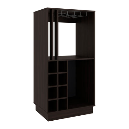 Caoba Home Bar Cabinet with Wine Bottle Storage, Glass Holder, Shelves and Cabinet Doors for Dining Room, Kitchen, Living Room or Bar Area