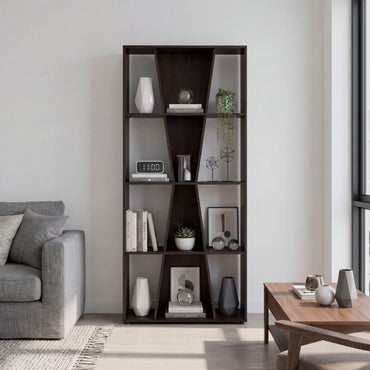 Vahugan Bookcase with Open Shelves, Modern Bookshelf Storage Organizer and Display Cabinet for Living Room, Home Office or Bedroom