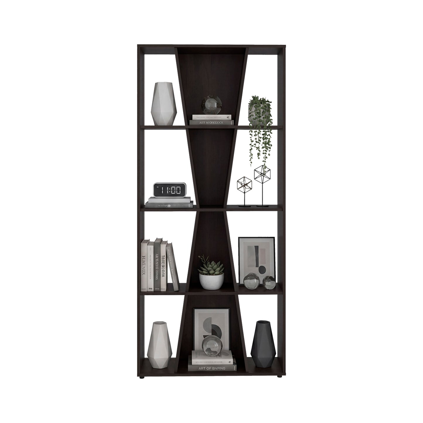 Vahugan Bookcase with Open Shelves, Modern Bookshelf Storage Organizer and Display Cabinet for Living Room, Home Office or Bedroom
