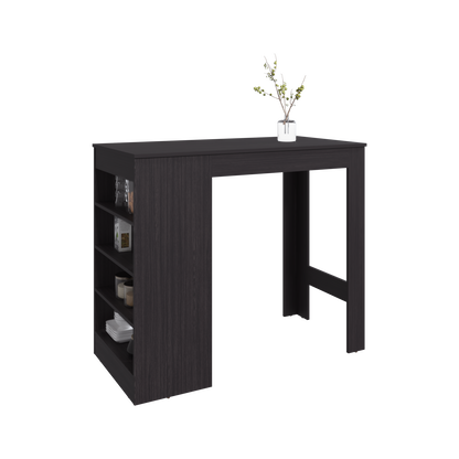 Greer Counter Table with 4 Storage Shelves, Compact Home Bar, Dinning Room or Kitchen Furniture, With Space-Saving Modern Design