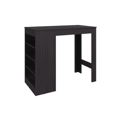 Greer Counter Table with 4 Storage Shelves, Compact Home Bar, Dinning Room or Kitchen Furniture, With Space-Saving Modern Design