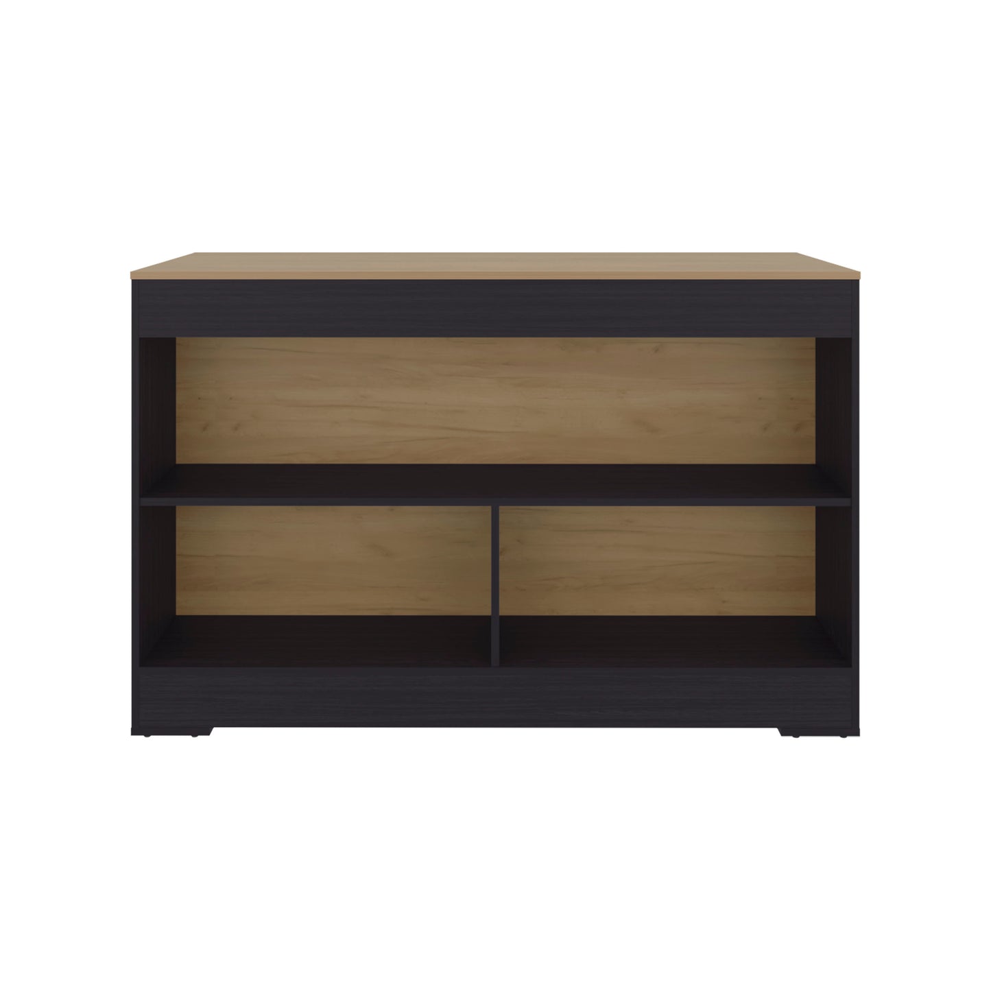 Cuenca Dining Counter Table, Freestanding Structure with 3 Open Storage Shelves and Wide Dining Countertop Space for Kitchen or Dining Rooms