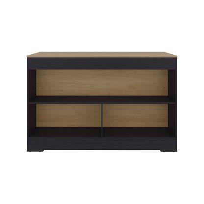 Cuenca Dining Counter Table, Freestanding Structure with 3 Open Storage Shelves and Wide Dining Countertop Space for Kitchen or Dining Rooms