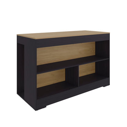 Cuenca Dining Counter Table, Freestanding Structure with 3 Open Storage Shelves and Wide Dining Countertop Space for Kitchen or Dining Rooms
