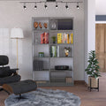 Kenyon 2 Piece Living Room Set, Matt Gray / White