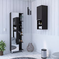 Nashua 2 Piece Bathroom Set, Linen Cabinet + Medicine Cabinet, Black Wengue Finish