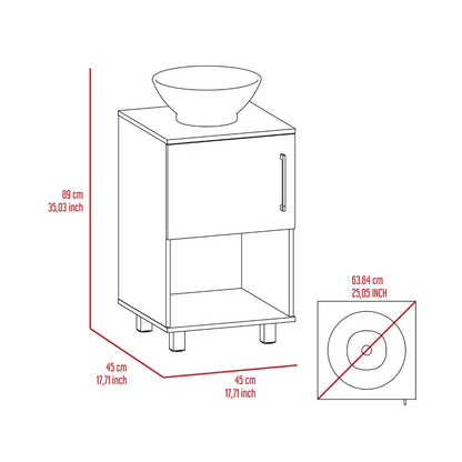 Cleveland 2 Piece Bathroom Set, Bathroom Vanity + Medicine Cabinet, White Finish