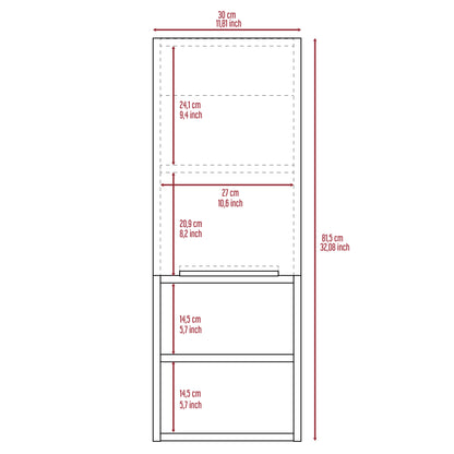 Cranston 2 Piece Bathroom Set, Linen Cabinet + Medicine Cabinet, White Finish