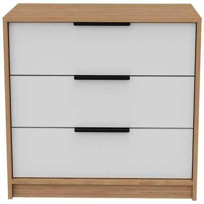 Tuhome Kaia 3 Drawers Dresser with Spacious Storage, Modern Superior Top for Décor, Functional Bedroom Organizer for Clothing and Essentials, Contemporary Space-Saving Furniture with Smooth Metal Hardware