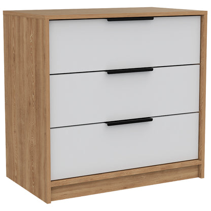 Tuhome Kaia 3 Drawers Dresser with Spacious Storage, Modern Superior Top for Décor, Functional Bedroom Organizer for Clothing and Essentials, Contemporary Space-Saving Furniture with Smooth Metal Hardware