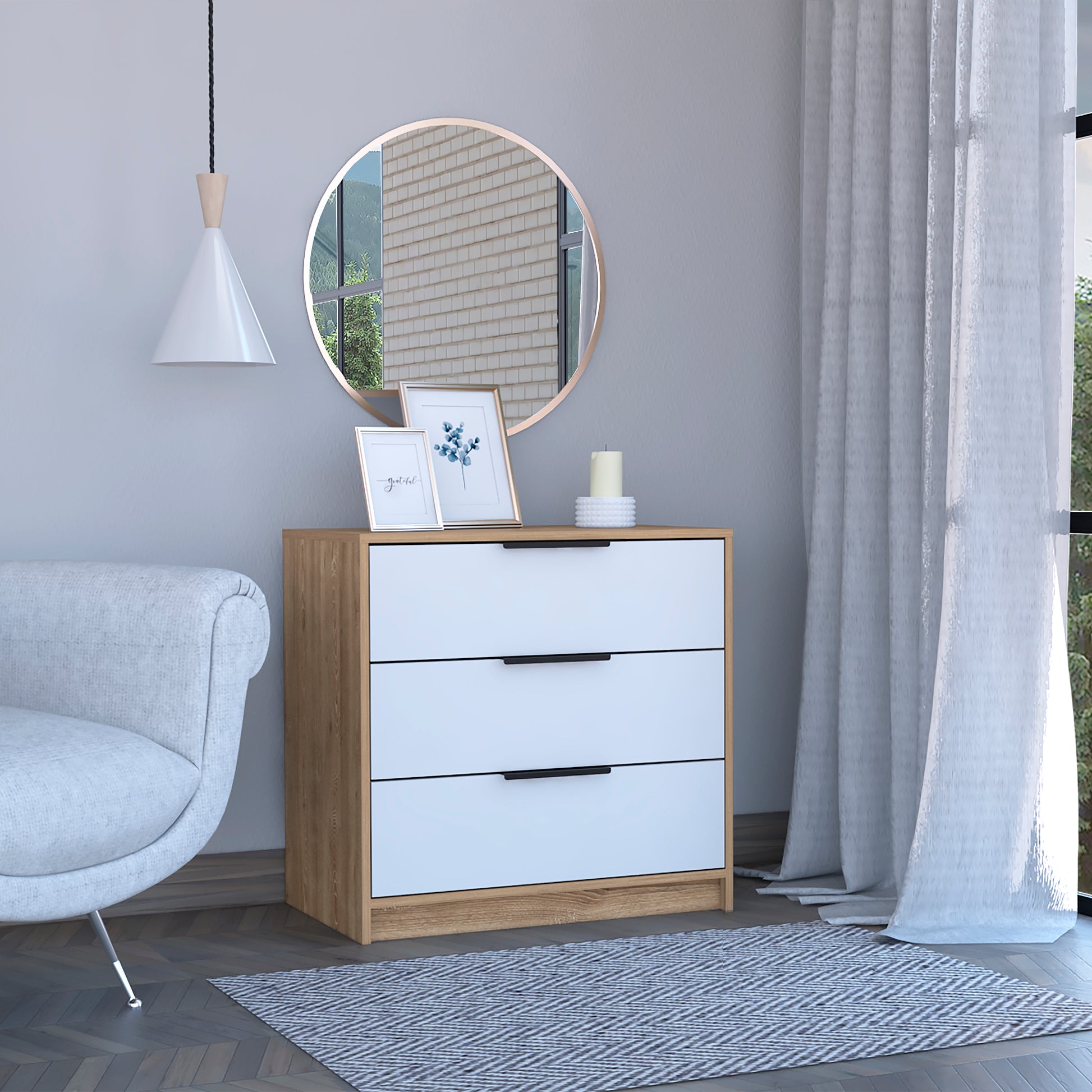 3 drawer dresser ikea TUHOME Kaia 3 Drawers Dresser, Superior Top, White, CLB6590