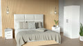 Cresco 3 Piece Bedroom Set, Armoire + Nightstand + Nightstand, White Finish