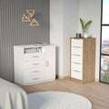 Winter 2 Piece Bedroom Set, Dresser + Dresser, White / Pine Finish