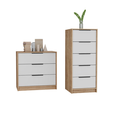 Aniston 2 piece bedroom set, white / pine