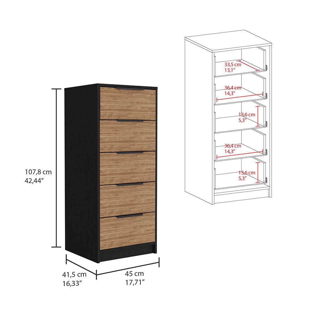 Selma 3 Piece Bedroom Set, Black Wengue/ Pine Finish