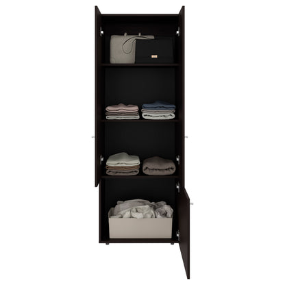 Home 6 Piece, 10 Door Closet System, Top Storage Shelves, Wide Armoire for Bedroom Storage and Organization, Natural Oak