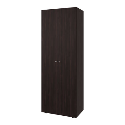 Home 6 Piece, 10 Door Closet System, Top Storage Shelves, Wide Armoire for Bedroom Storage and Organization, Natural Oak