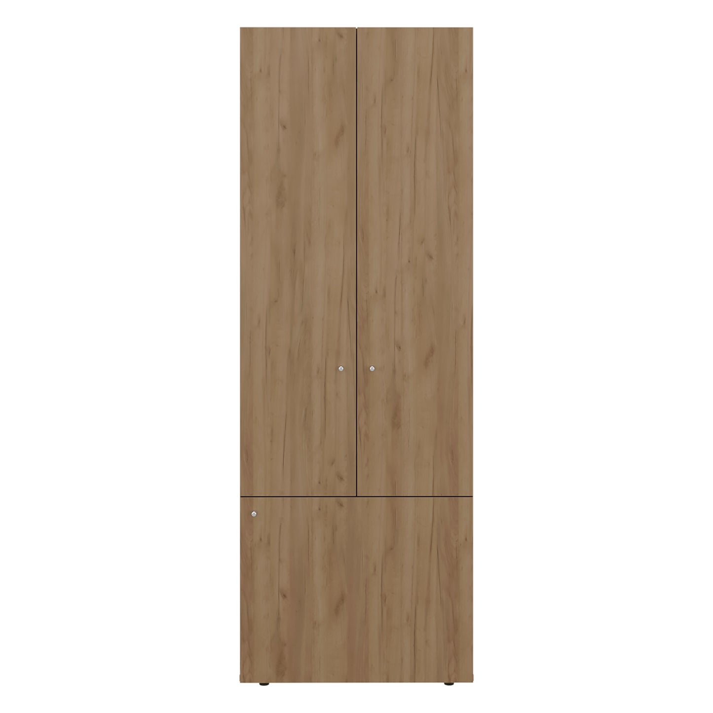 Home 6 Piece, 10 Door Closet System, Top Storage Shelves, Wide Armoire for Bedroom Storage and Organization, Natural Oak