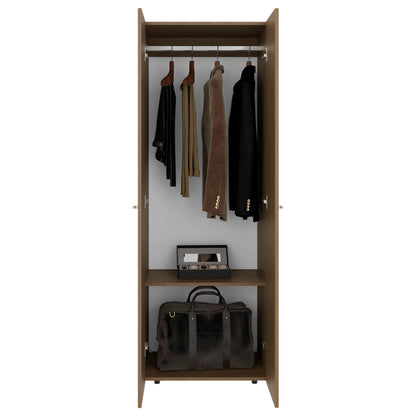 Home 6 Piece, 10 Door Closet System, Top Storage Shelves, Wide Armoire for Bedroom Storage and Organization, Natural Oak