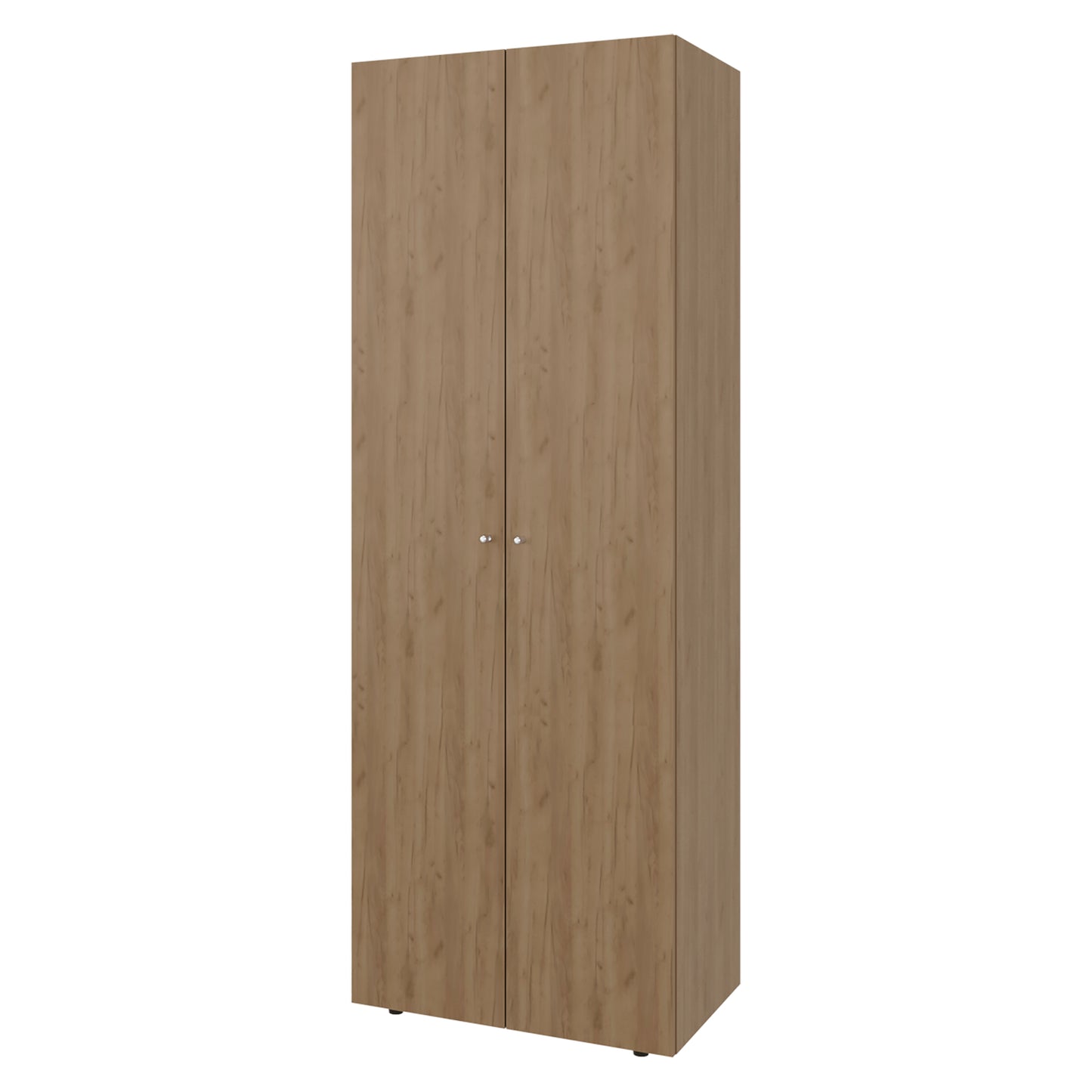 Home 6 Piece, 10 Door Closet System, Top Storage Shelves, Wide Armoire for Bedroom Storage and Organization, Natural Oak