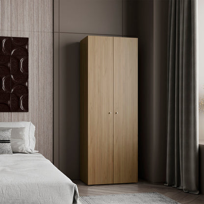 Home 2 Door Closet System, Four Fixed Shelves, Compact Wardrobe for Bedroom Organization, Laundry Room Organization, Utility Room Organization, Freestanding Storage Furniture
