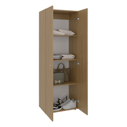 Home 2 Door Closet System, Four Fixed Shelves, Compact Wardrobe for Bedroom Organization, Laundry Room Organization, Utility Room Organization, Freestanding Storage Furniture