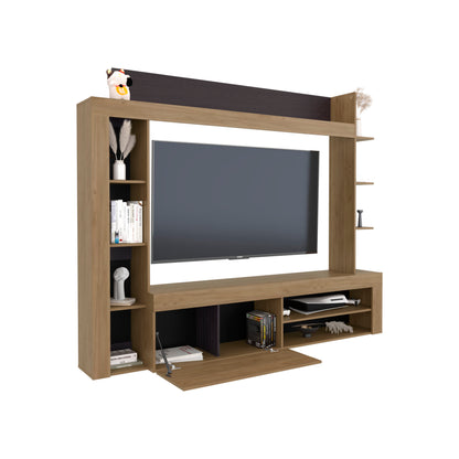 Cecil Entertainment Center and TV Stand with Open Below Shelves and Storage Compartments with One Door