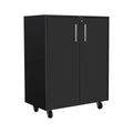 Wooster 5 Piece Garage Set, 2 Wall Cabinets + 2 Storage Cabinets + Pantry Cabinet, Black Wengue Finish