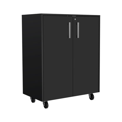 Lima 6 Piece Garage Set, 2 Wall Cabinets + 2 Storage Cabinets + Drawer Base Cabinet + Pantry Cabinet, Black Wengue Finish