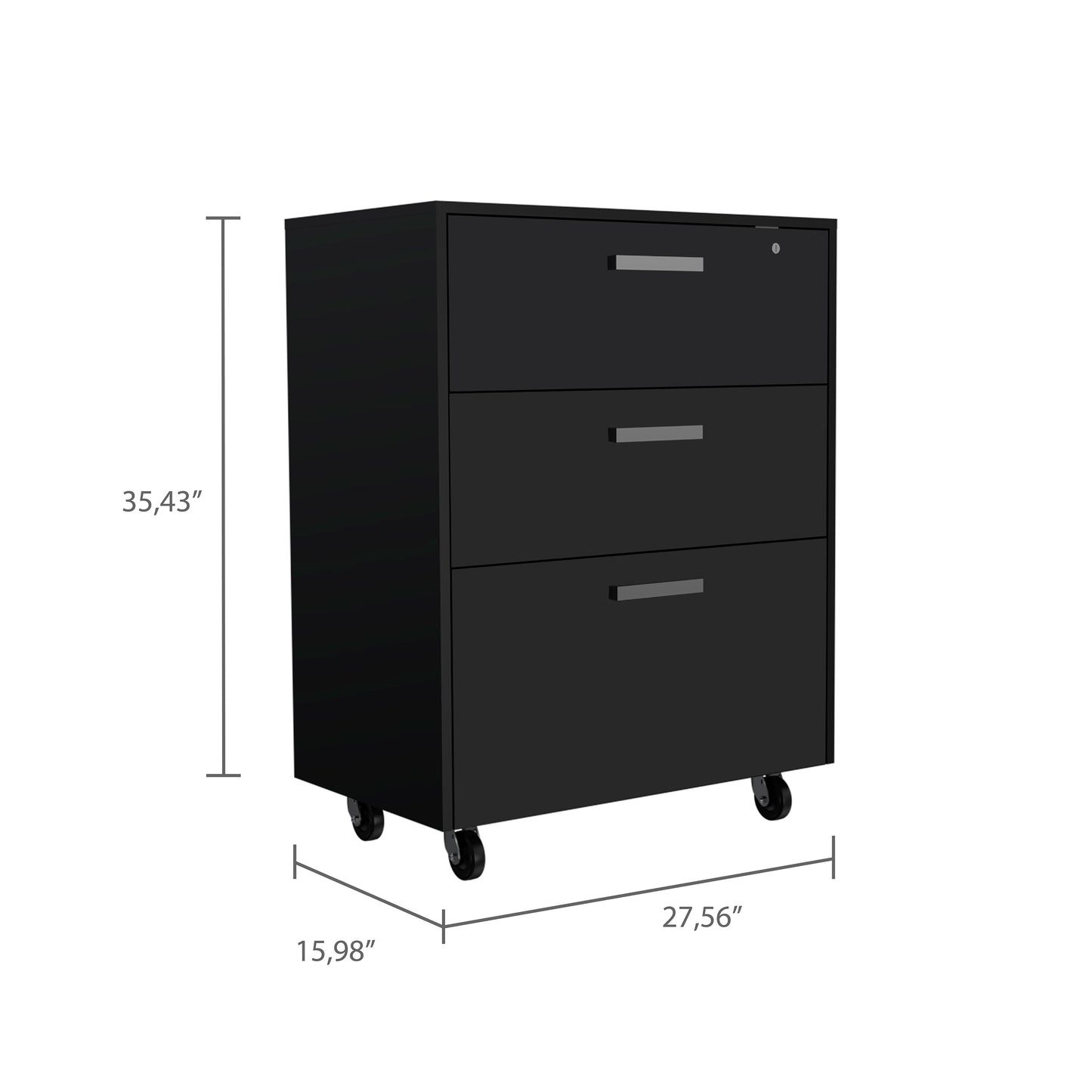 Borgata 2 Piece Garage Set, Wall Cabinet +  Drawer Base Cabinet, Black Wengue Finish