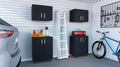 Melrose 4 Piece Garage Set, 2 Wall Cabinets + 2 Storage Cabinets, Black Wengue Finish