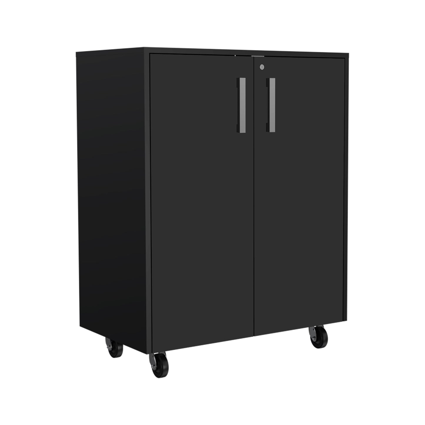 Akron 6 Piece Garage Set, 3 Wall Cabinets + 2 Storage Cabinets + Drawer Base Cabinet, Black Wengue Finish