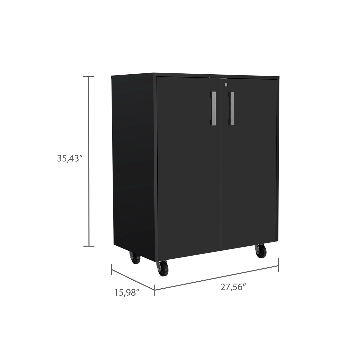 Akron 6 Piece Garage Set, 3 Wall Cabinets + 2 Storage Cabinets + Drawer Base Cabinet, Black Wengue Finish