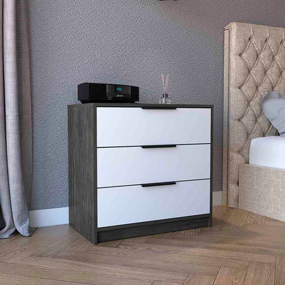 Tuhome Kaia 3 Drawers Dresser with Spacious Storage, Modern Superior Top for Décor, Functional Bedroom Organizer for Clothing and Essentials, Contemporary Space-Saving Furniture with Smooth Metal Hardware