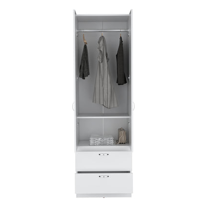 Vico 76" High Armoire Wardrove Closet with 2 Drawers, Double Door Cabinet , One Shelf and Hanging Rod, Bedroom Clothes Storage Cabinet Organizer