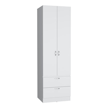 Vico 76" High Armoire Wardrove Closet with 2 Drawers, Double Door Cabinet , One Shelf and Hanging Rod, Bedroom Clothes Storage Cabinet Organizer