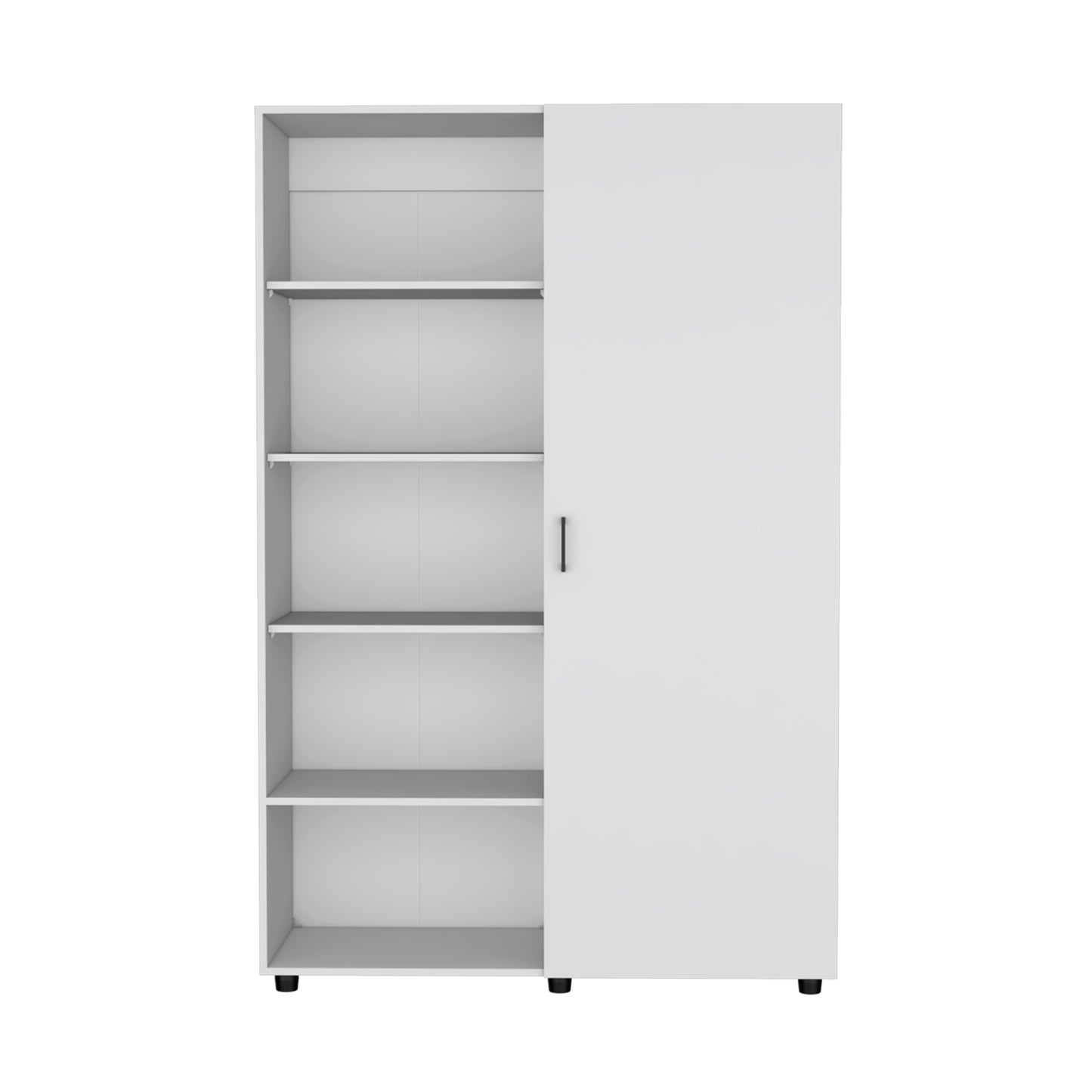 Eco 72" High 6-tier Shelf One-Door Cabinet Armoire with Two Hanging Rods