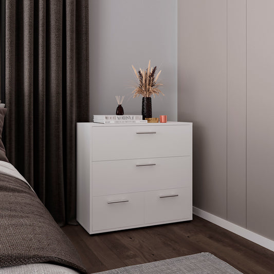 Alpine Four Drawer Dresser with Base Independent Drawers