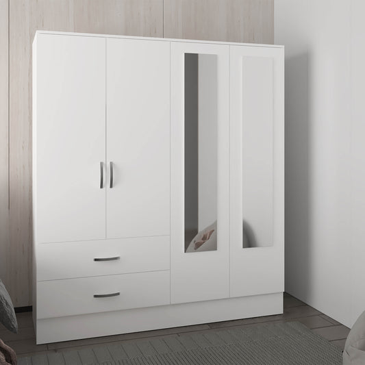 Bolton 160 Armoire with Mirror and four Doors, Two Drawers