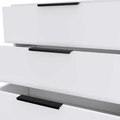Tuhome Kaia 3 Drawers Dresser with Spacious Storage, Modern Superior Top for Décor, Functional Bedroom Organizer for Clothing and Essentials, Contemporary Space-Saving Furniture with Smooth Metal Hardware
