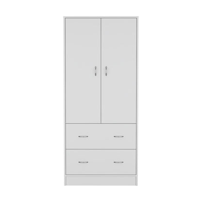 Taly Armoire with Double Doors, 2 Drawers, and Hanging Rod