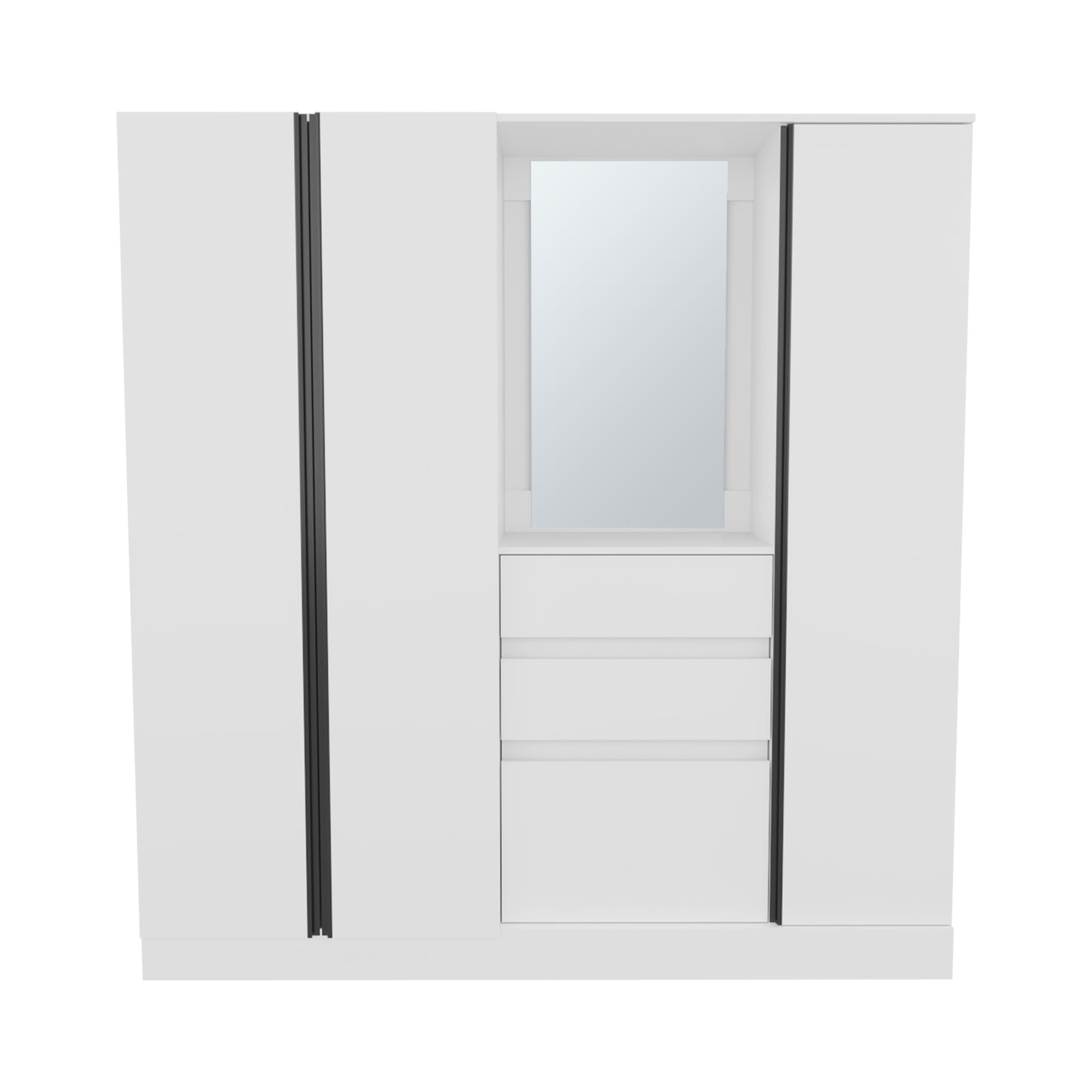 Kamelot 1,80 Armoire With Double Doors, Hanging Rod And Interior Shelves