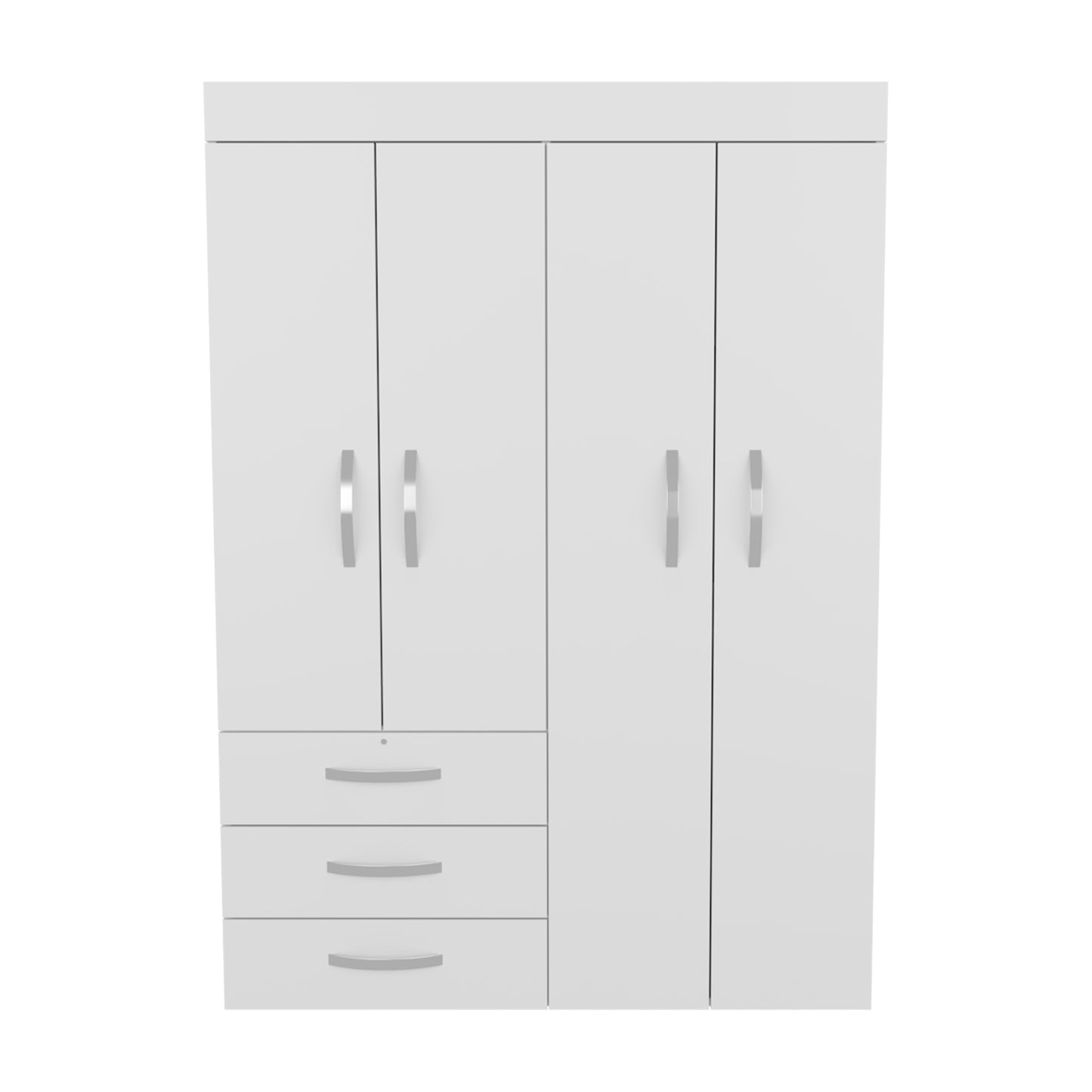 Denver Adjustable Armoire, Rods, Double Door Cabinet, Three Drawers, Two Shelves