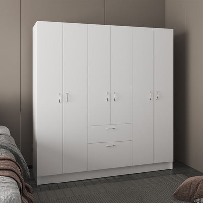 Mitu Six Doors Armoire, Seven Interior Shelves, One Drawer, Rod