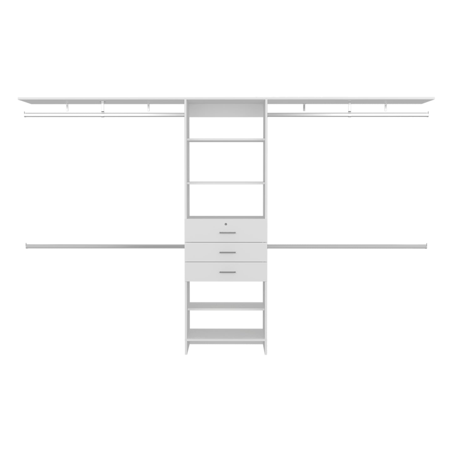 Walking Closet Plego 3, Open Wardrove for Wall With Shelves