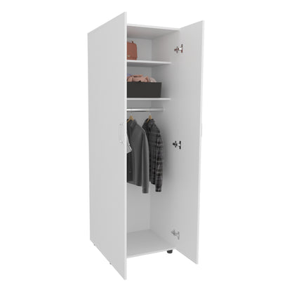 Aurora Armoire with two superior Shelves, Wardrobe for Bedroom