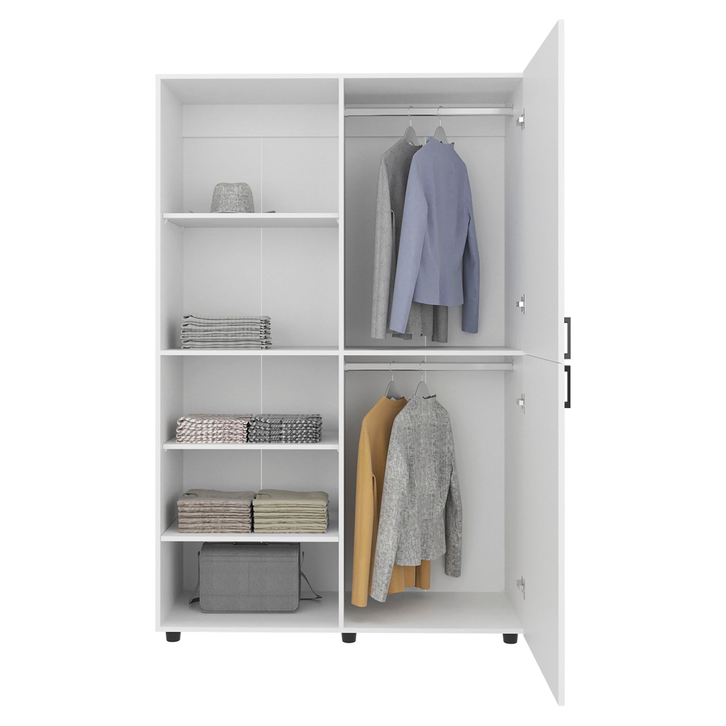 Eco High One Door Freestanding Armoire With Hanging Rod And Interior Shelves, Compact Bedroom Wardrobe