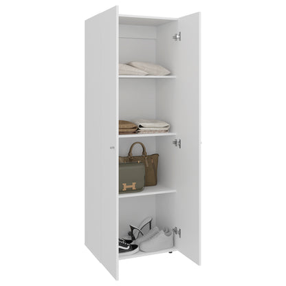 Home 2 Door Closet System, Four Fixed Shelves, Compact Wardrobe for Bedroom Organization, Laundry Room Organization, Utility Room Organization, Freestanding Storage Furniture