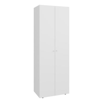 Home 2 Doors Closet System Armoire, Hanging Rod and Storage Shelf, Modern Armoire for Bedroom Organization Storage