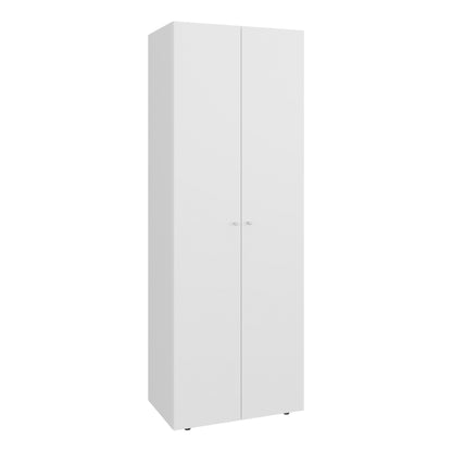 Home 2-Door Closet System Armoire with Hanging Rod and Storage Shelf, Modern Bedroom Organization Storage, Space-Saving Wardrobe for Jackets, Dresses, and Folded Garments in Contemporary Bedrooms